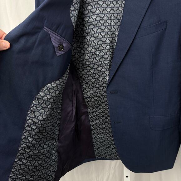 Ted Baker Endurance Blazer 44R Blue Wool 2 Button Jay Ct Sport Jacket London - Picture 5 of 12